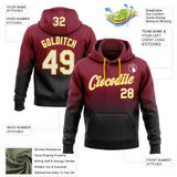 Custom Stitched Crimson White Black-Gold Fade Fashion Sports Pullover Sweatshirt Hoodie