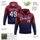 Custom Stitched Crimson White-Navy Fade Fashion Sports Pullover Sweatshirt Hoodie