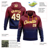 Custom Stitched Crimson White Navy-Gold Fade Fashion Sports Pullover Sweatshirt Hoodie