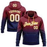 Custom Stitched Crimson White Navy-Gold Fade Fashion Sports Pullover Sweatshirt Hoodie