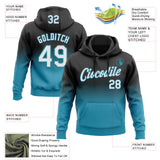 Custom Stitched Black White-Panther Blue Fade Fashion Sports Pullover Sweatshirt Hoodie