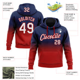 Custom Stitched Navy White-Red Fade Fashion Sports Pullover Sweatshirt Hoodie