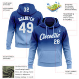 Custom Stitched Royal White-Light Blue Fade Fashion Sports Pullover Sweatshirt Hoodie