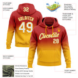 Custom Stitched Red White-Gold Fade Fashion Sports Pullover Sweatshirt Hoodie