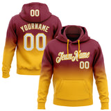 Custom Stitched Crimson White-Gold Fade Fashion Sports Pullover Sweatshirt Hoodie