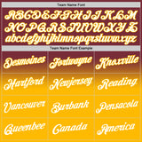 Custom Stitched Burgundy White-Gold Fade Fashion Sports Pullover Sweatshirt Hoodie