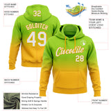 Custom Stitched Neon Green White-Gold Fade Fashion Sports Pullover Sweatshirt Hoodie
