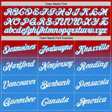 Custom Stitched Red White-Powder Blue Fade Fashion Sports Pullover Sweatshirt Hoodie