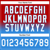 Custom Stitched Red White-Powder Blue Fade Fashion Sports Pullover Sweatshirt Hoodie