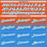 Custom Stitched Orange White-Powder Blue Fade Fashion Sports Pullover Sweatshirt Hoodie