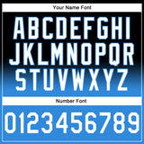 Custom Stitched Black White-Powder Blue Fade Fashion Sports Pullover Sweatshirt Hoodie