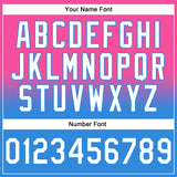 Custom Stitched Pink White-Powder Blue Fade Fashion Sports Pullover Sweatshirt Hoodie