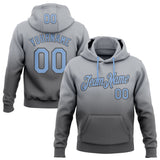 Custom Stitched Gray Light Blue-Steel Gray Fade Fashion Sports Pullover Sweatshirt Hoodie