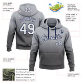Custom Stitched Gray White Steel Gray-Navy Fade Fashion Sports Pullover Sweatshirt Hoodie