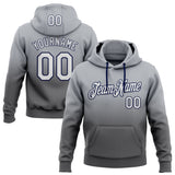 Custom Stitched Gray White Steel Gray-Navy Fade Fashion Sports Pullover Sweatshirt Hoodie