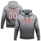 Custom Stitched Gray White Steel Gray-Red Fade Fashion Sports Pullover Sweatshirt Hoodie