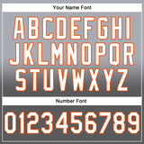Custom Stitched Gray White Steel Gray-Orange Fade Fashion Sports Pullover Sweatshirt Hoodie
