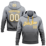 Custom Stitched Gray White Steel Gray-Gold Fade Fashion Sports Pullover Sweatshirt Hoodie