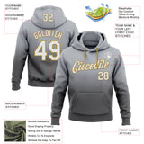 Custom Stitched Gray White Steel Gray-Old Gold Fade Fashion Sports Pullover Sweatshirt Hoodie