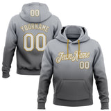 Custom Stitched Gray White Steel Gray-Old Gold Fade Fashion Sports Pullover Sweatshirt Hoodie