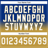 Custom Stitched Royal White-Old Gold Fade Fashion Sports Pullover Sweatshirt Hoodie