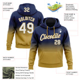 Custom Stitched Navy White-Old Gold Fade Fashion Sports Pullover Sweatshirt Hoodie