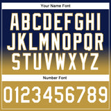 Custom Stitched Navy White-Old Gold Fade Fashion Sports Pullover Sweatshirt Hoodie