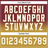 Custom Stitched Burgundy White-Old Gold Fade Fashion Sports Pullover Sweatshirt Hoodie