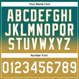 Custom Stitched Teal White-Old Gold Fade Fashion Sports Pullover Sweatshirt Hoodie