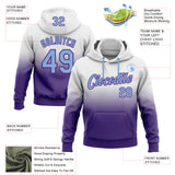 Custom Stitched White Light Blue-Purple Fade Fashion Sports Pullover Sweatshirt Hoodie