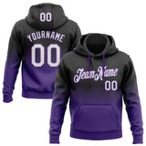 Custom Stitched Black White-Purple Fade Fashion Sports Pullover Sweatshirt Hoodie