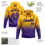 Custom Stitched Gold Purple-Black Fade Fashion Sports Pullover Sweatshirt Hoodie