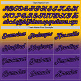 Custom Stitched Gold Purple-Black Fade Fashion Sports Pullover Sweatshirt Hoodie