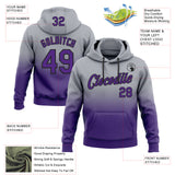 Custom Stitched Gray Purple-Black Fade Fashion Sports Pullover Sweatshirt Hoodie