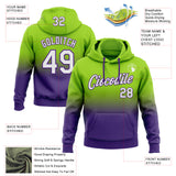 Custom Stitched Neon Green White-Purple Fade Fashion Sports Pullover Sweatshirt Hoodie