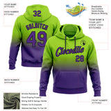 Custom Stitched Neon Green Purple-Black Fade Fashion Sports Pullover Sweatshirt Hoodie