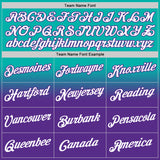 Custom Stitched Aqua White-Purple Fade Fashion Sports Pullover Sweatshirt Hoodie