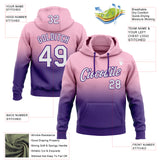 Custom Stitched Light Pink White-Purple Fade Fashion Sports Pullover Sweatshirt Hoodie
