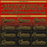 Custom Red Black-Old Gold Fade Fashion Hockey Lace Neck Jersey
