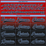Custom Red Black-Light Blue Fade Fashion Hockey Lace Neck Jersey