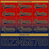 Custom Red Navy-Old Gold Fade Fashion Hockey Lace Neck Jersey