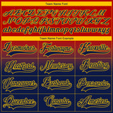 Custom Red Navy-Yellow Fade Fashion Hockey Lace Neck Jersey