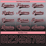 Custom Gray Black-Medium Pink Fade Fashion Hockey Lace Neck Jersey