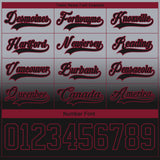 Custom Gray Black-Crimson Fade Fashion Hockey Lace Neck Jersey