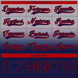 Custom Gray Navy-Red Fade Fashion Hockey Lace Neck Jersey