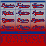 Custom Gray Red-Royal Fade Fashion Hockey Lace Neck Jersey