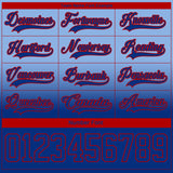 Custom Light Blue Royal-Red Fade Fashion Hockey Lace Neck Jersey