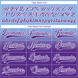 Custom Light Blue Purple-White Fade Fashion Hockey Lace Neck Jersey