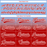 Custom Light Blue Red-White Fade Fashion Hockey Lace Neck Jersey