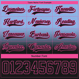 Custom Light Blue Black-Pink Fade Fashion Hockey Lace Neck Jersey